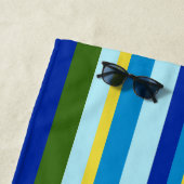 Chic Colorful Stripes Monogram Name Summer ビーチタオル (インサイチュ)