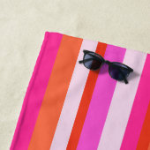 Chic Colorful Stripes Monogram Name Summer ビーチタオル (インサイチュ)