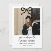Chic Coquette Bow University Graduation Party  招待状 (正面)