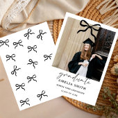 Chic Coquette Bow University Graduation Party  招待状
