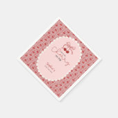 Chic Coquette Cherry On Top Pink Red Baby Shower  スタンダードカクテルナプキン (角)