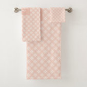 Chic Coral Plaid Towel Set Modern Minimalist Gift バスタオルセット (インサイチュ)
