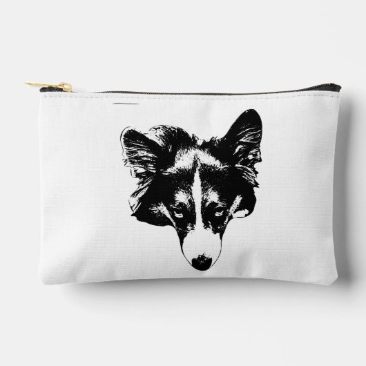 chic corgi visage アクセサリーポーチ (正面)