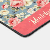 Chic Country Garden Floral Pattern Personalized デスクマット (コーナー)