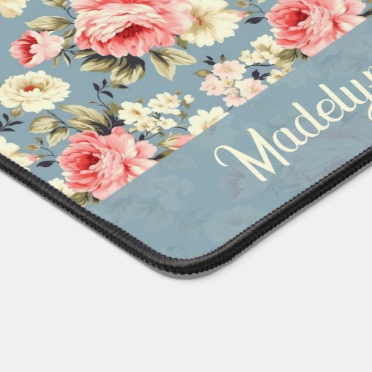 Chic Country Garden Florals Personalized デスクマット (コーナー)