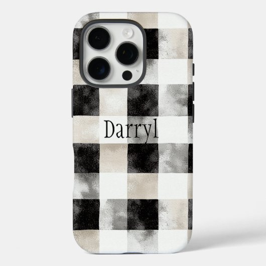 Chic Cream Black Plaid Christmas Case-Mate iPhoneケース (裏面)