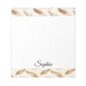 Chic Cream Brown Feathers ノートパッド (正面)