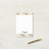 Chic Cream Brown Flowers ポストイット (デスク上)