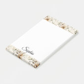 Chic Cream Brown Flowers ポストイット (アングル)