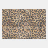 Chic Cream Brown Leopard Animal Sparkle Christmas ラッピングペーパーシート (正面)
