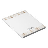 Chic Cream Brown Stripes ノートパッド (アングル)