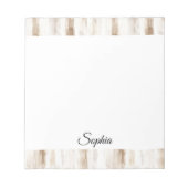 Chic Cream Brown Stripes ノートパッド (正面)