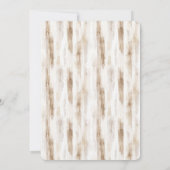 Chic Cream Brown Stripes Baby Shower 招待状 (裏面)