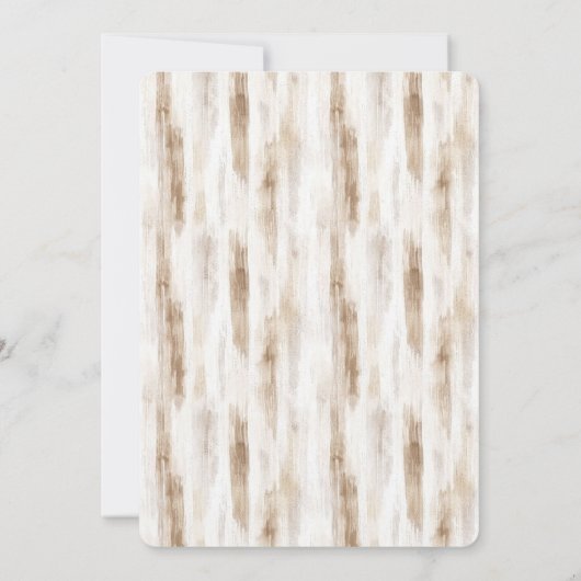 Chic Cream Brown Stripes Baby Shower 招待状 (裏面)