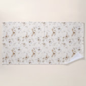 Chic Cream Butterflies   ビーチタオル (正面)