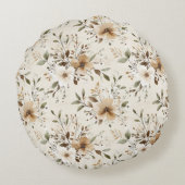 Chic Cream Butterflies   ラウンドクッション (裏面)