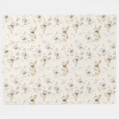 Chic Cream Butterflies Baby Shower フリースブランケット (正面(横))