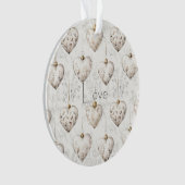 Chic Cream Grey Hearts Ornaments   オーナメント (正面)