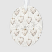 Chic Cream Grey Hearts Ornaments   オーナメント (正面)