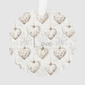 Chic Cream Grey Hearts Ornaments   オーナメント (正面)