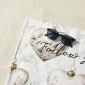 Chic Cream Grey Hearts Ornaments   ビーチタオル (インサイチュ)