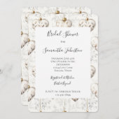 Chic Cream Grey Hearts Ornaments Bridal Shower 招待状 (正面/裏面)