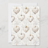 Chic Cream Grey Hearts Ornaments Bridal Shower 招待状 (裏面)