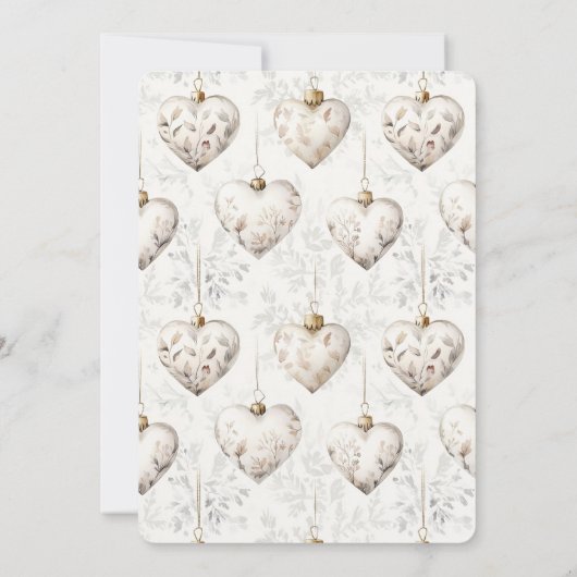 Chic Cream Grey Hearts Ornaments Bridal Shower 招待状 (裏面)