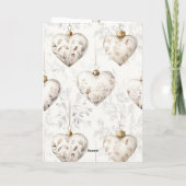 Chic Cream Grey Hearts Ornaments Wedding カード (裏面)