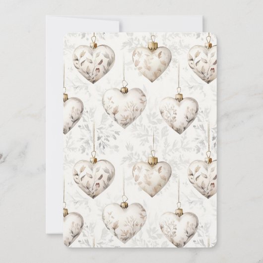 Chic Cream Grey Hearts Ornaments Wedding 招待状 (裏面)