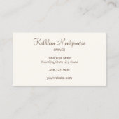 Chic Cream Mocha Script Photo Lashes and Brows 名刺 (裏面)