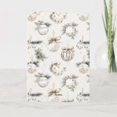 Chic Cream Ornaments Christmas カード (裏面)