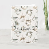 Chic Cream Ornaments Christmas カード (正面)