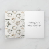 Chic Cream Ornaments Christmas カード (内部)