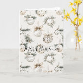 Chic Cream Ornaments Christmas カード (黄色い花)