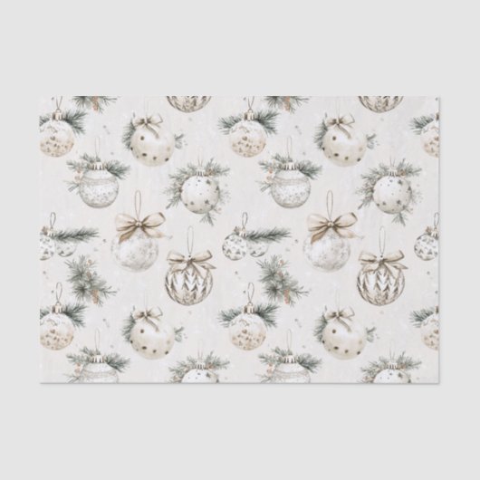 Chic Cream Ornaments Christmas 薄葉紙 (正面)