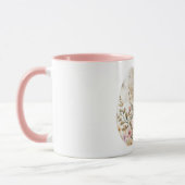 Chic Cream Pink Spring Flowers Easter Egg  マグカップ (左)