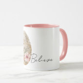 Chic Cream Pink Spring Flowers Easter Egg  マグカップ (正面右)