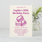 Chic Cream & Purple Macaron 30th Birthday Party   招待状 (スタンド正面)