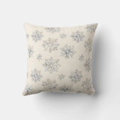 Chic Cream Silver Bow Reindeer Christmas クッション (裏面)