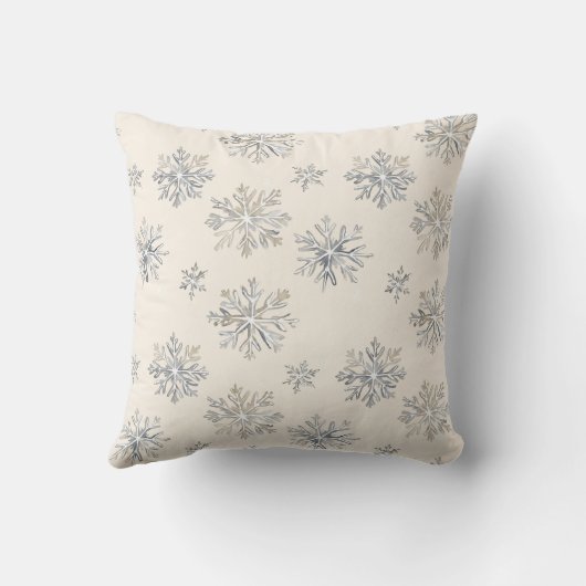 Chic Cream Silver Bow Reindeer Christmas クッション (裏面)