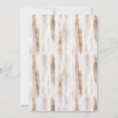 Chic Cream White Brown Stripes Wedding 招待状 (裏面)