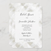 Chic Cream White Stripes Bridal Shower 招待状 (正面/裏面)