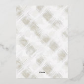 Chic Cream White Stripes Bridal Shower 箔招待状 (裏面)