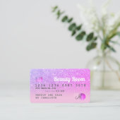 Chic Credit card pink purple glitter loyalty 名刺 (スタンド正面)