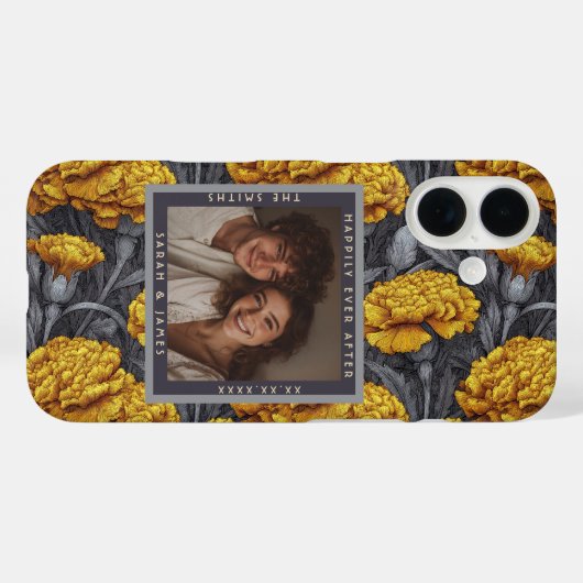 Chic Custom Carnation Garden Vineyard Wedding Case-Mate iPhoneケース (裏面 (横))