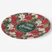 Chic Custom Christmas Floral Paper Plates Gift  ペーパープレート (アングル)