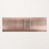 Chic Custom Monogram Pink Brushed Metallic Script  ヨガマット (裏面(横))