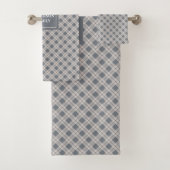 Chic Custom Name Towels Classic Grey Aesthetic バスタオルセット (インサイチュ)
