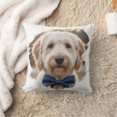 Chic Custom Photo Paint Brushstroke Dog Beige クッション (ブランケット)